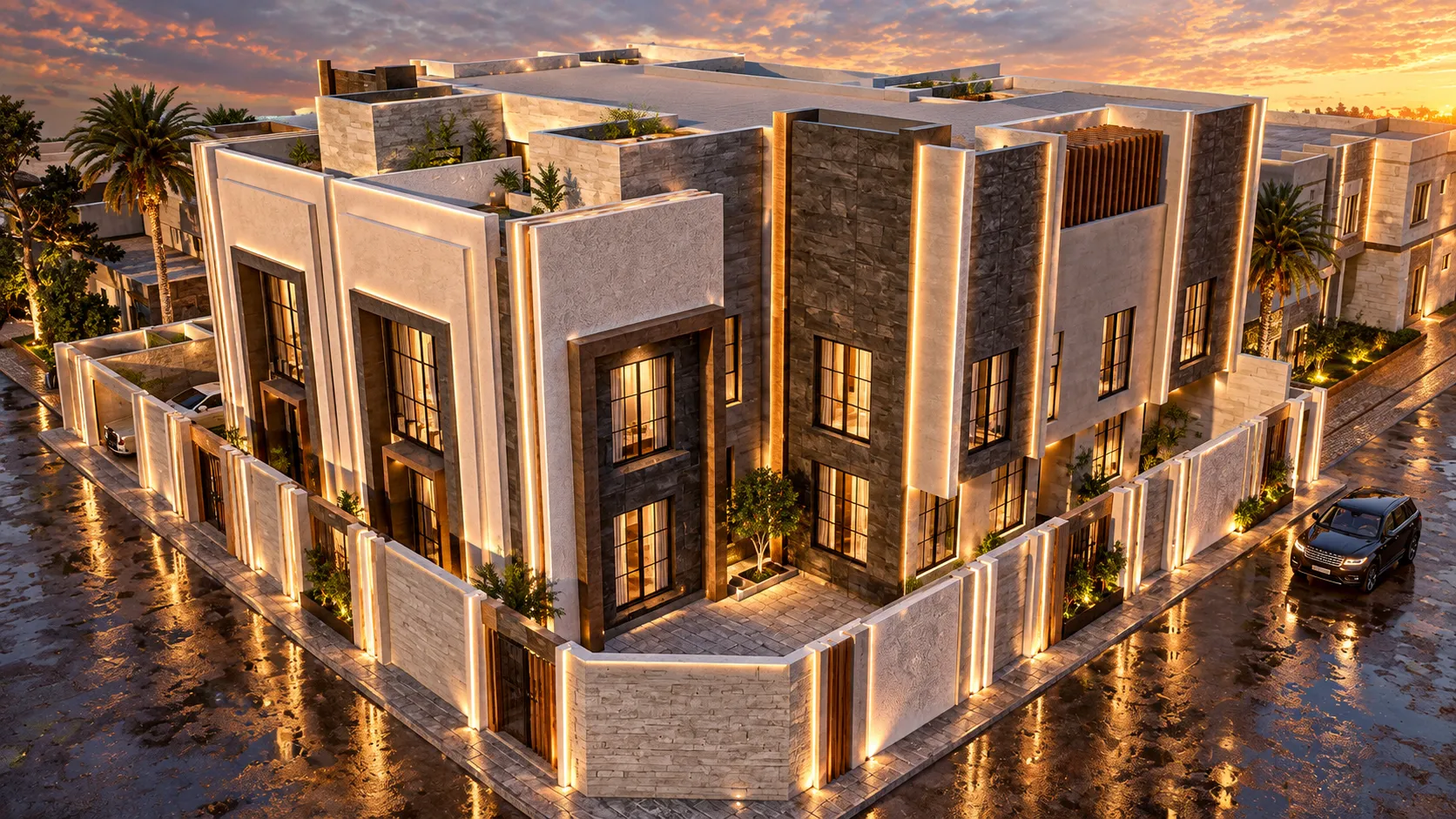 Sunset luxury townhouse complex